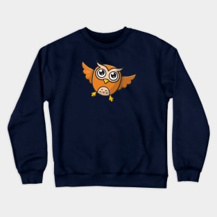 Cute Owl Flying Cartoon Vector Icon Illustration Crewneck Sweatshirt